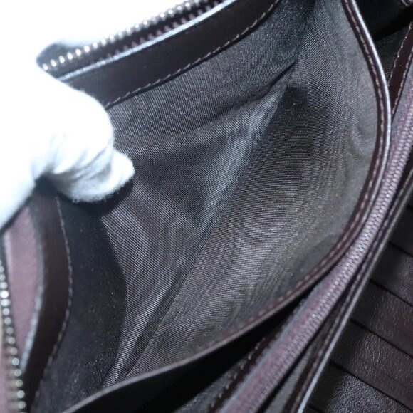 GUCCI GG Canvas Guccissima Wallet Leather Brown Silver - Picture 9 of 16